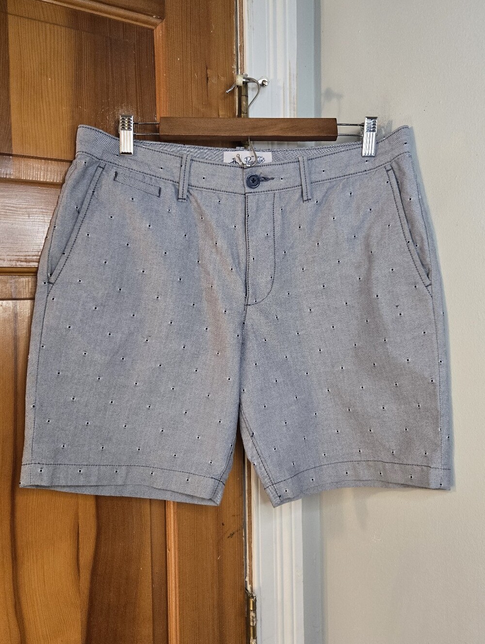 Original Penguin Navy & White Microdot Flat Front Shorts